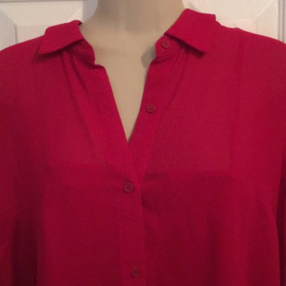 Forever 21 red button down top- large - Picture 4 of 7